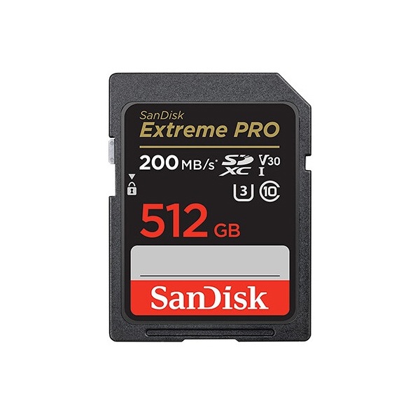 მეხსიერების ბარათი SanDisk SDSDXXD-512G-GN4IN Extreme PRO, 512GB, SDXC, UHS-I C10, U3, V30, Black