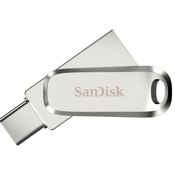 USB ფლეშ მეხსიერება SanDisk SDDDC4-128G-G46 Ultra Dual Drive Luxe, 128GB, Type-C, USB 3.2, Flash Memory, Silver