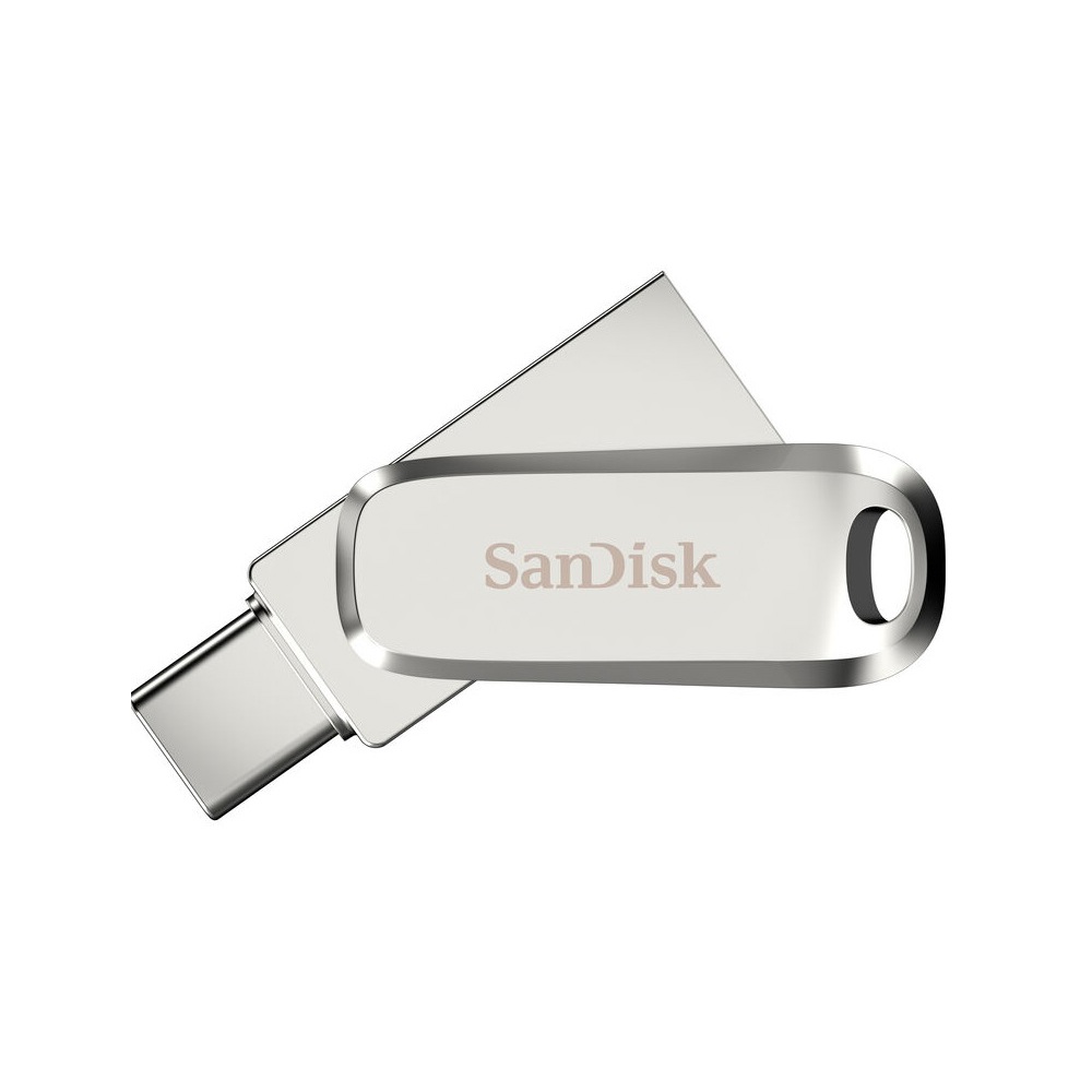 USB ფლეშ მეხსიერება SanDisk SDDDC4-128G-G46 Ultra Dual Drive Luxe, 128GB, Type-C, USB 3.2, Flash Memory, Silver