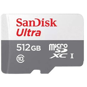 მეხსიერების ბარათი SanDisk SDSQUNR-512G-GN3MN Ultra, 512GB, microSDXC, UHS-I C10, U1, White/Grey