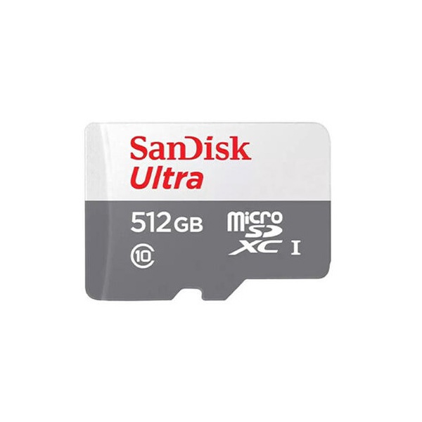 მეხსიერების ბარათი SanDisk SDSQUNR-512G-GN3MN Ultra, 512GB, microSDXC, UHS-I C10, U1, White/Grey