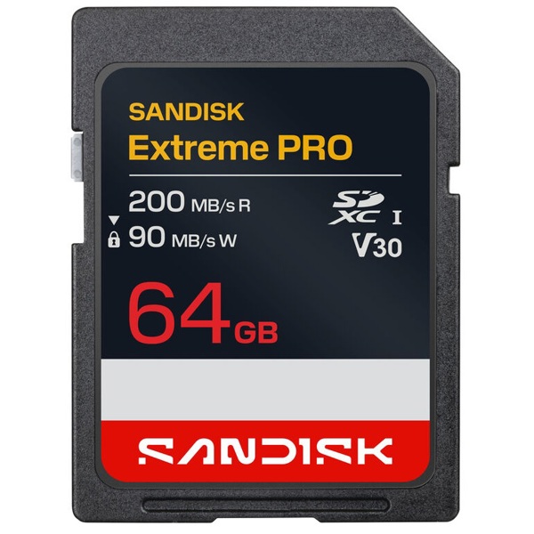მეხსიერების ბარათი SanDisk SDSDXXU-064G-GSCIN Extreme PRO, 64GB, SDXC, UHS-I C10, U3, V30, Black