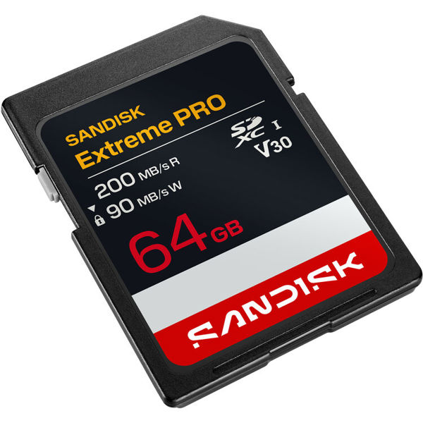 მეხსიერების ბარათი SanDisk SDSDXXU-064G-GSCIN Extreme PRO, 64GB, SDXC, UHS-I C10, U3, V30, Black