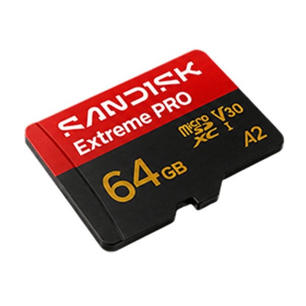 მეხსიერების ბარათი SanDisk SDSQXCU-064G-GS6MA Extreme Pro, 64GB, microSDXC, UHS-I C10, U3, V30, Black/Red