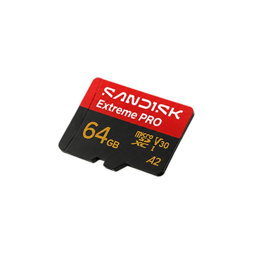 მეხსიერების ბარათი SanDisk SDSQXCU-064G-GS6MA Extreme Pro, 64GB, microSDXC, UHS-I C10, U3, V30, Black/Red