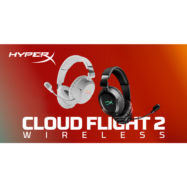 Gaming Headset HyperX B5VC5AA Cloud Flight 2, Wireless, Bluetooth, USB, White