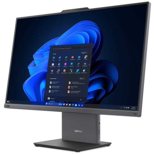 All In One კომპიუტერი Lenovo 13QH003XGW ThinkCentre neo 50a 24 Gen 6 LNL, 23.8", Ultra 7-256V, 16GB, 512GB SSD, Integrated, Grey