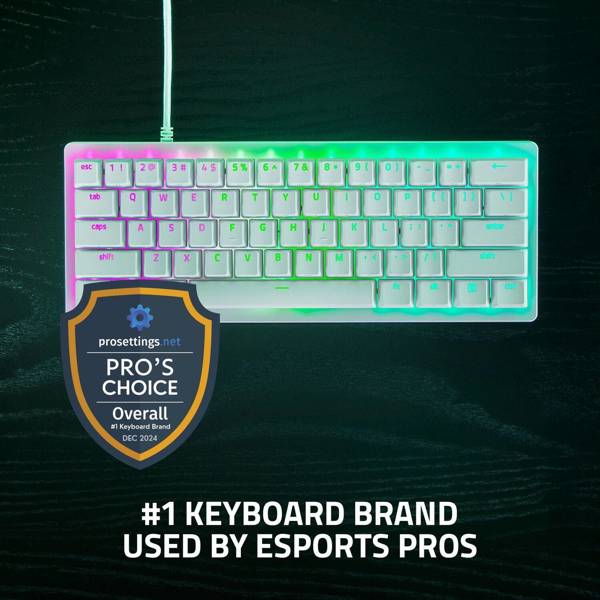 კლავიატურა Razer RZ03-04991700-R3M1 Huntsman V3 Pro Mini, Wired, USB, RGB, Gaming Mechanical Keyboard, White