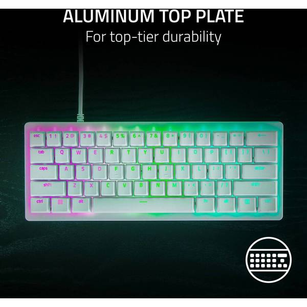 კლავიატურა Razer RZ03-04991700-R3M1 Huntsman V3 Pro Mini, Wired, USB, RGB, Gaming Mechanical Keyboard, White