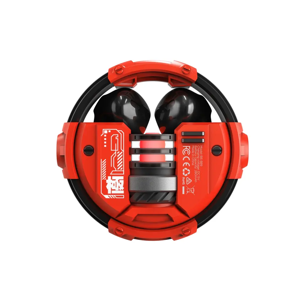 ყურსასმენი Marvo BE-889 Quaz, Earbuds, Wireless, Bluetooth, Black/Red