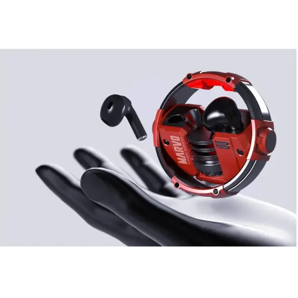 ყურსასმენი Marvo BE-889 Quaz, Earbuds, Wireless, Bluetooth, Black/Red