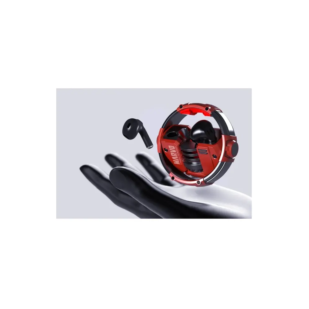 Earbuds Marvo BE-889 Quaz, Wireless, Bluetooth, Black/Red