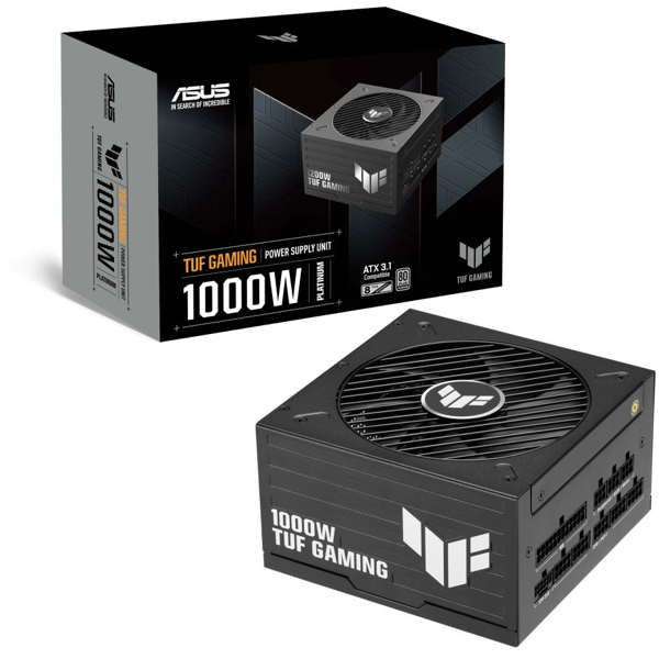კვების ბლოკი Asus TUF 90YE0101-B0NA00 TUF-GAMING-1000P//PSU, 1000W, 80 Plus Platinum, Power Supply, Black