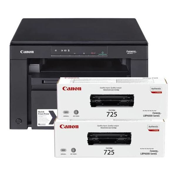 Canon 5252B034AA i-SENSYS MF3010, MFP, A4, USB, Printer Bundle with 2 cartridges Black