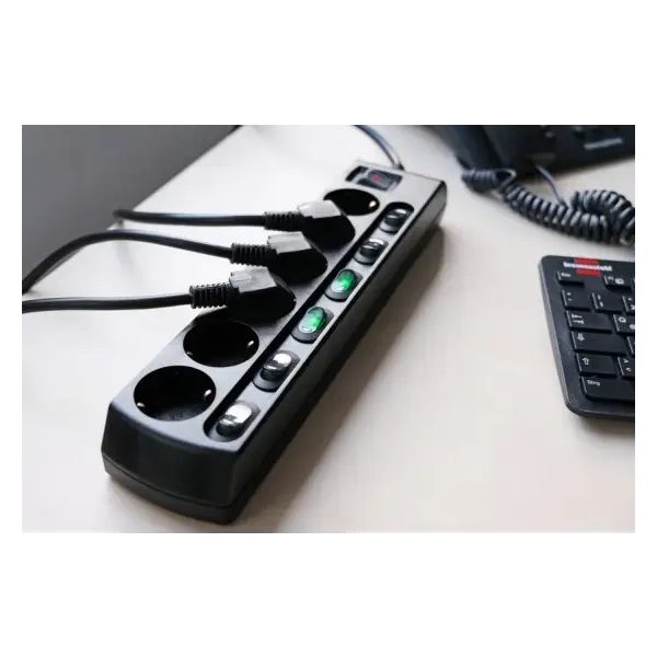 დენის დამაგრძელებელი Brennenstuhl 13044485, 6 Socket, 2m, Extension, Black