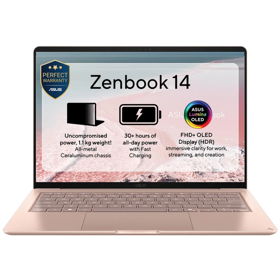Notebook Asus UX3480AA-U1122W Zenbook 14, 14", Ultra 5-325, 16GB, 512GB SSD, Integrated, W11H, Komodo Coral